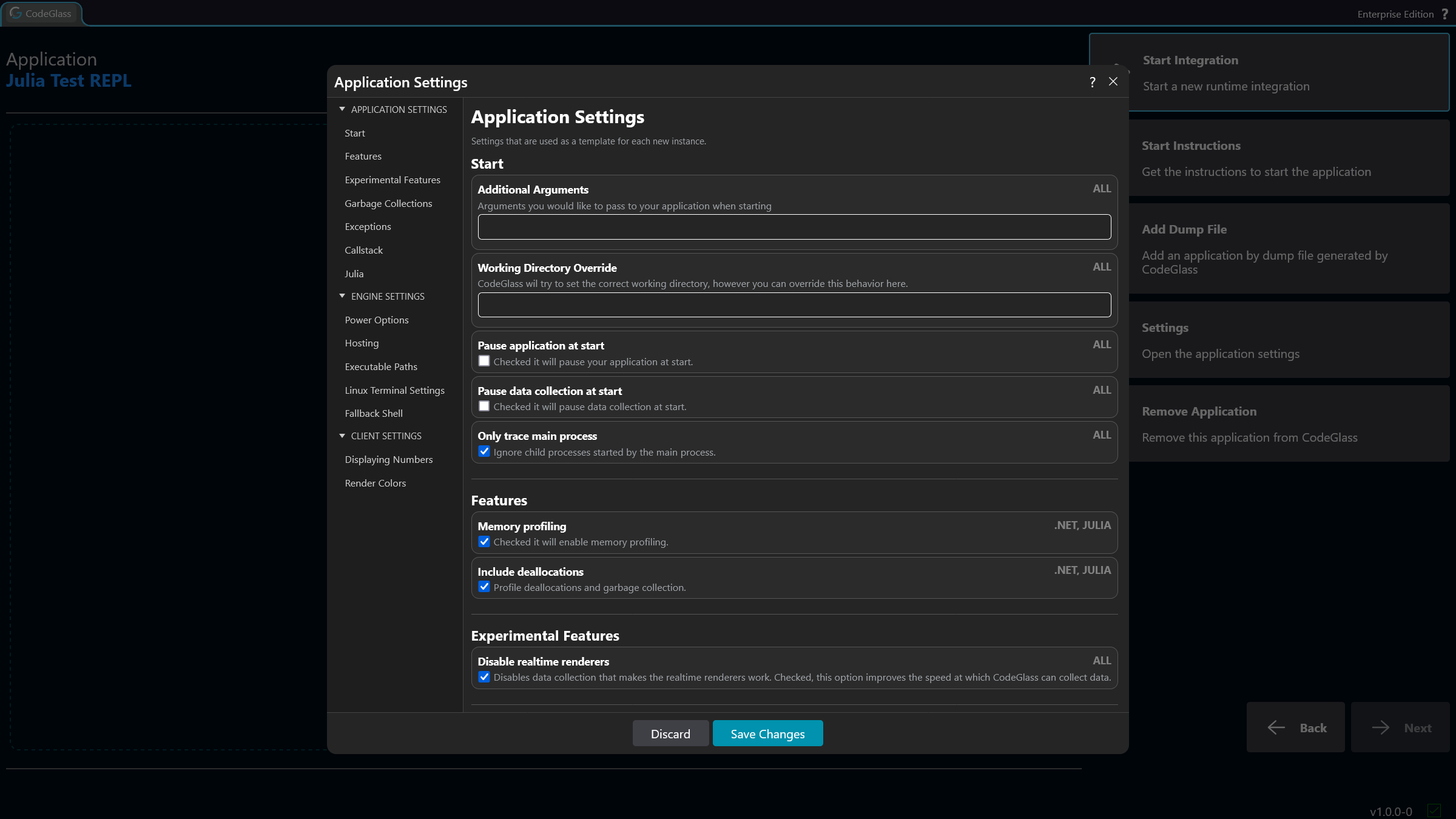 Application Settings