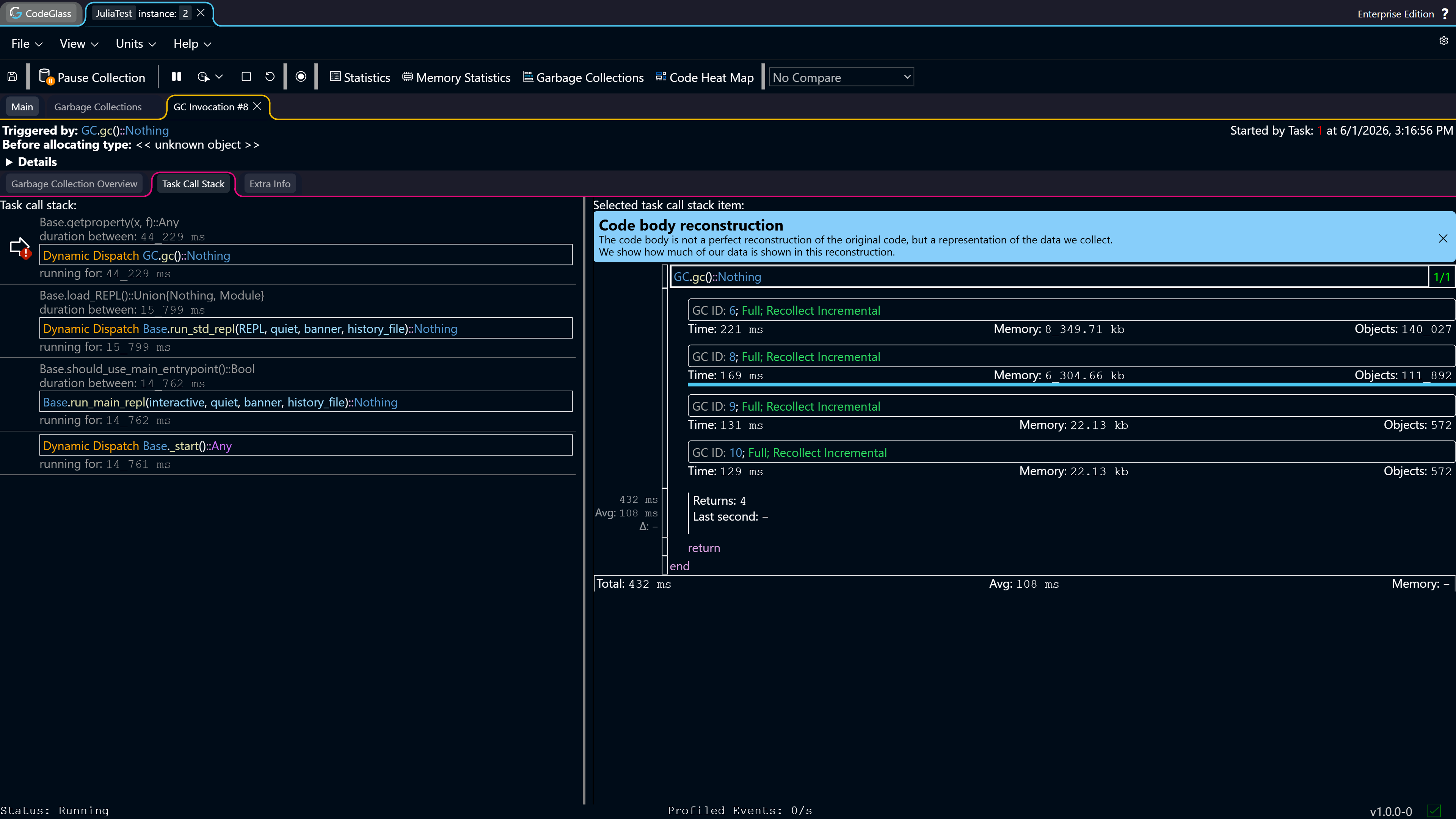 Garbage Collection Task Call Stack