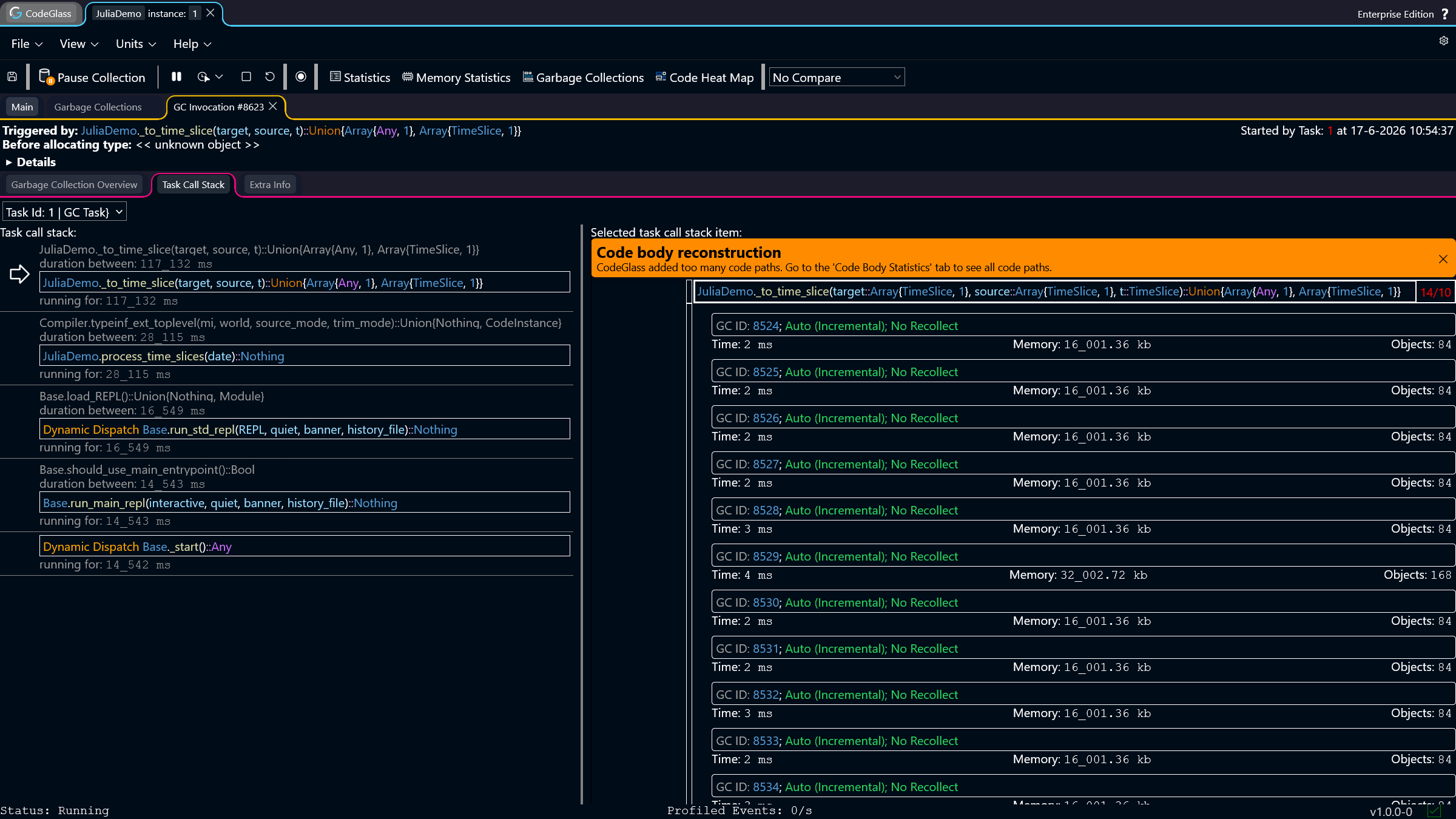 Garbage Collection Task Call Stack