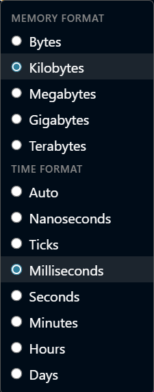 Instance Menu Units