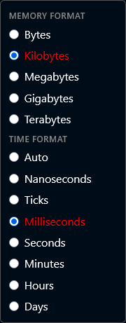 Instance Menu Units