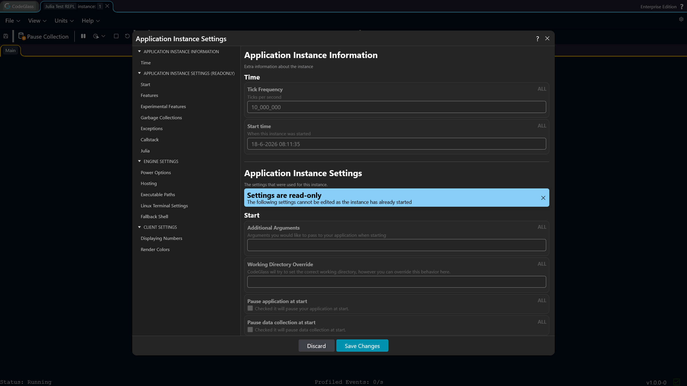 Instance Settings