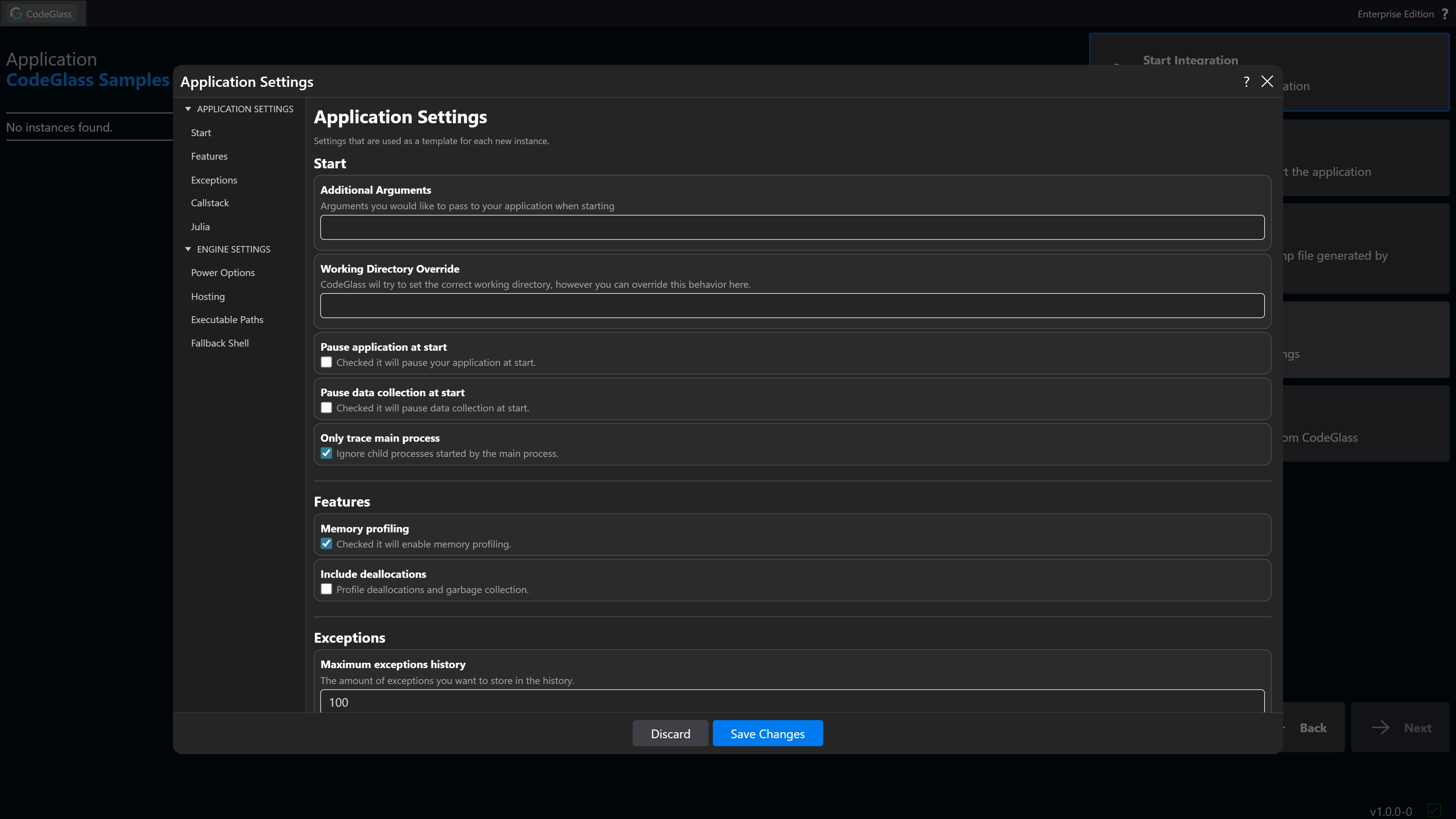 Application Settings