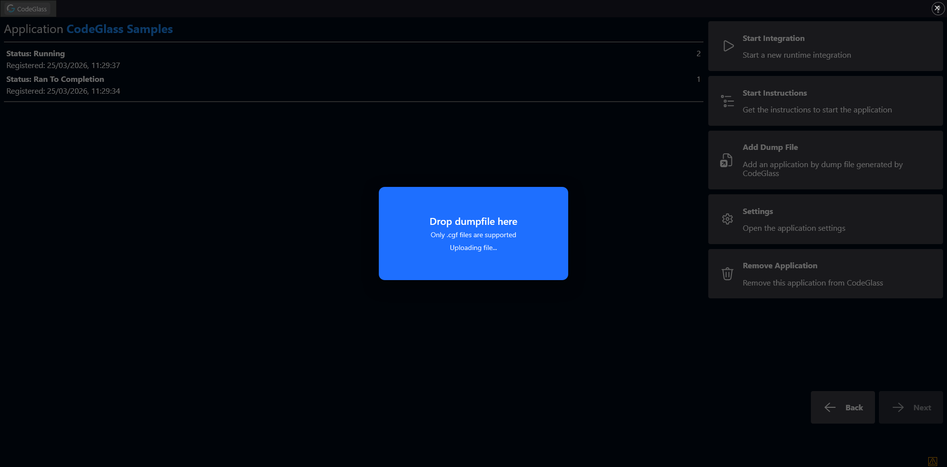 Uploading Dump file