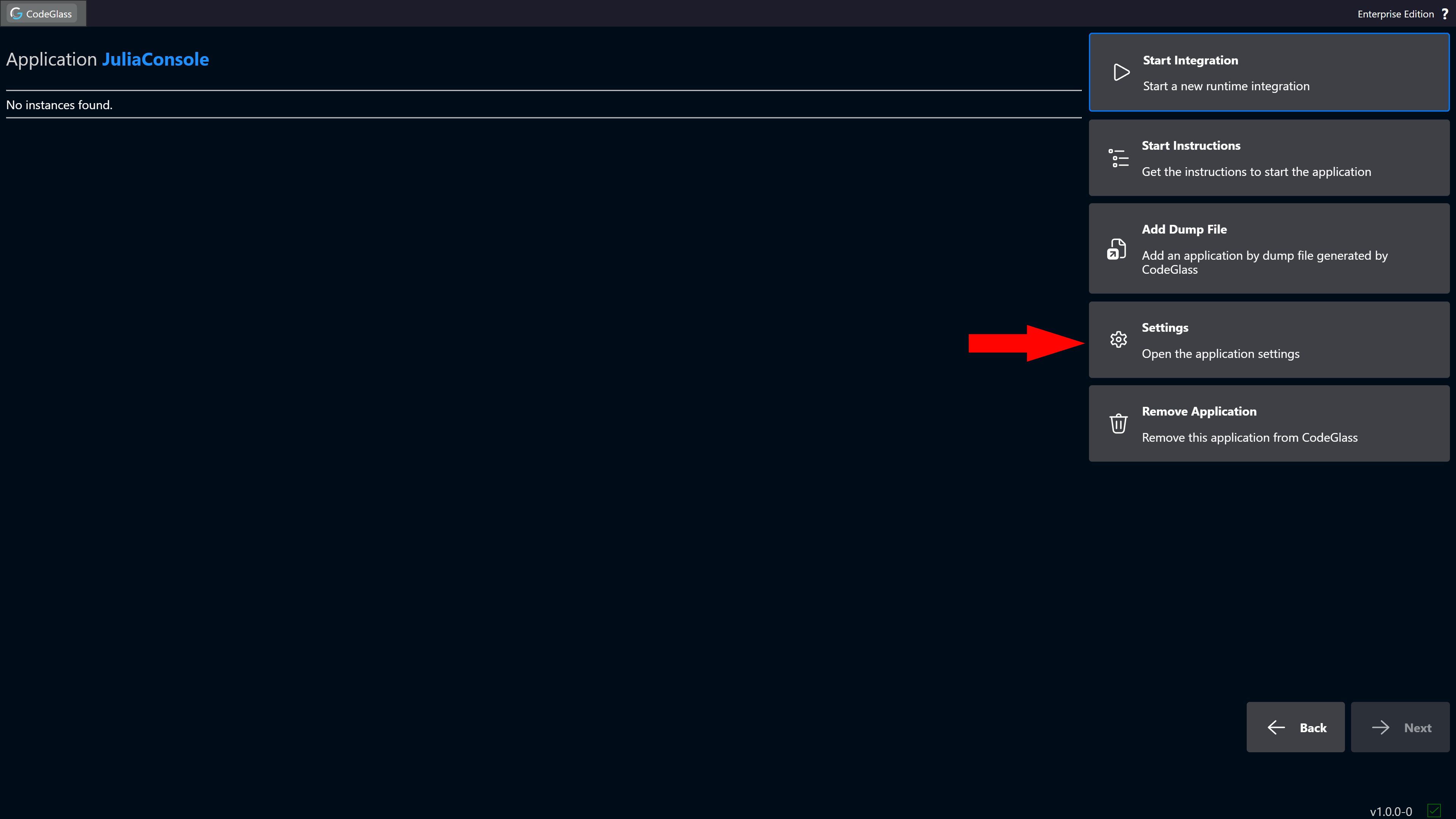 Application To Settings