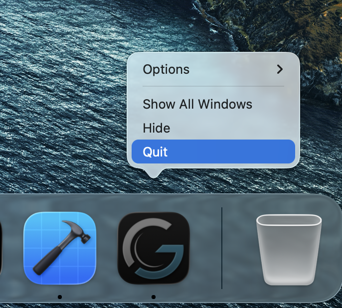 Press Quit