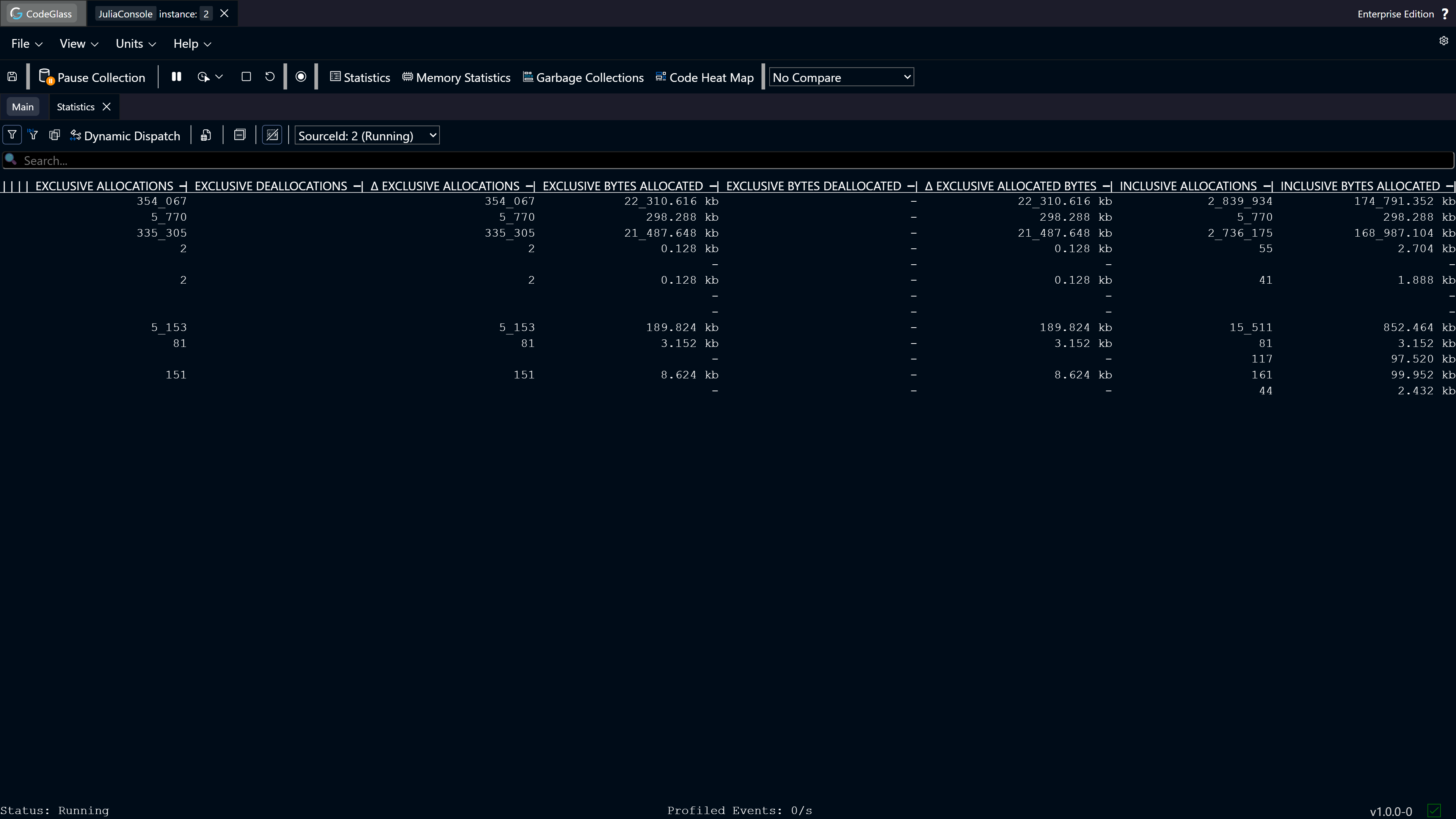 Statistics Memory View